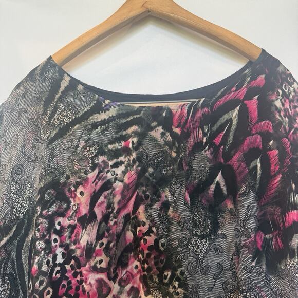 West Kei Vintage Y2K Womens Sheer Paisley Lace Flutter Blouse Size L Whimsygoth - Picture 2 of 11